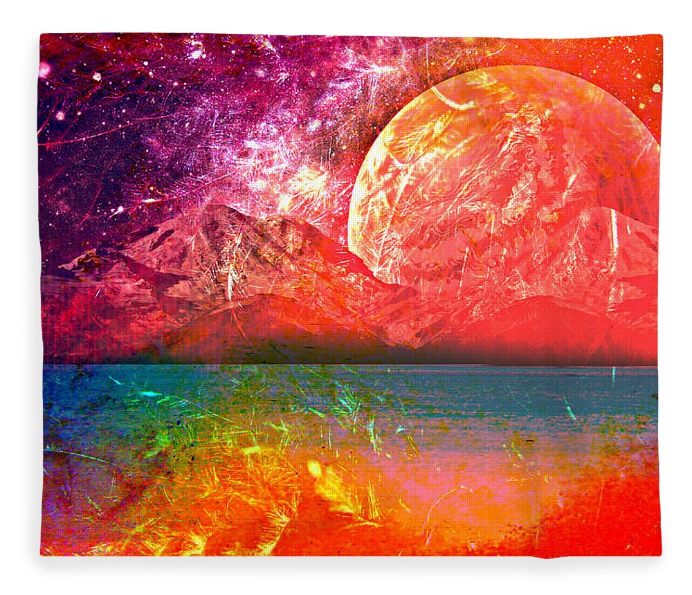 Fantasy Fleece Blanket featuring the painting Through Other Eyes by Ally White