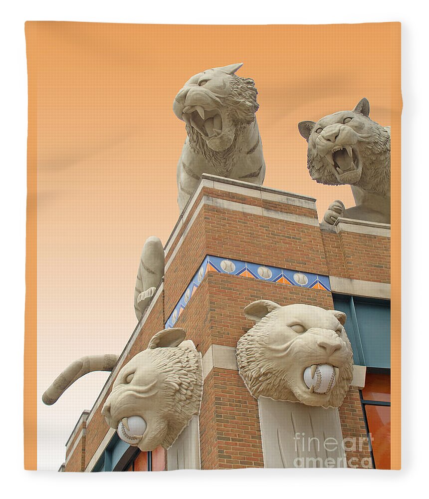 Detroit Fleece Blanket featuring the photograph Tiger Town by Ann Horn