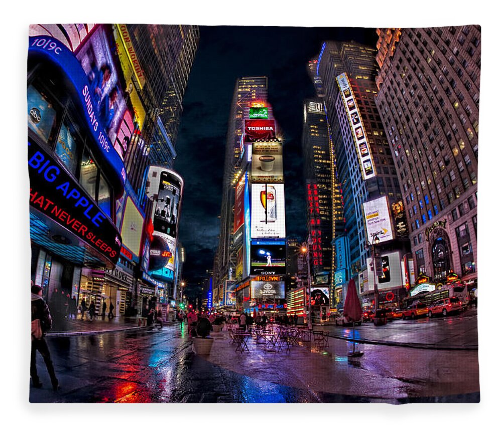 Times Square Fleece Blanket featuring the photograph Times Square New York City The City That Never Sleeps by Susan Candelario
