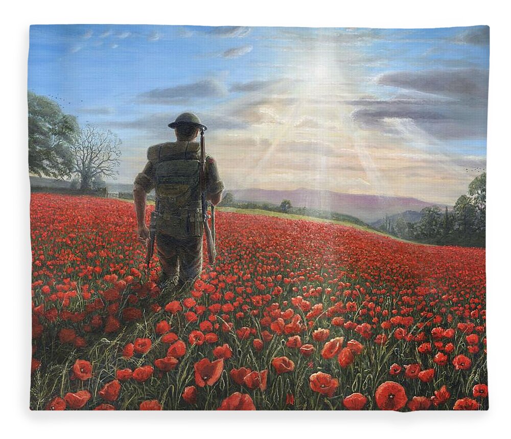Landscape Fleece Blanket featuring the painting Tommy by Richard Harpum