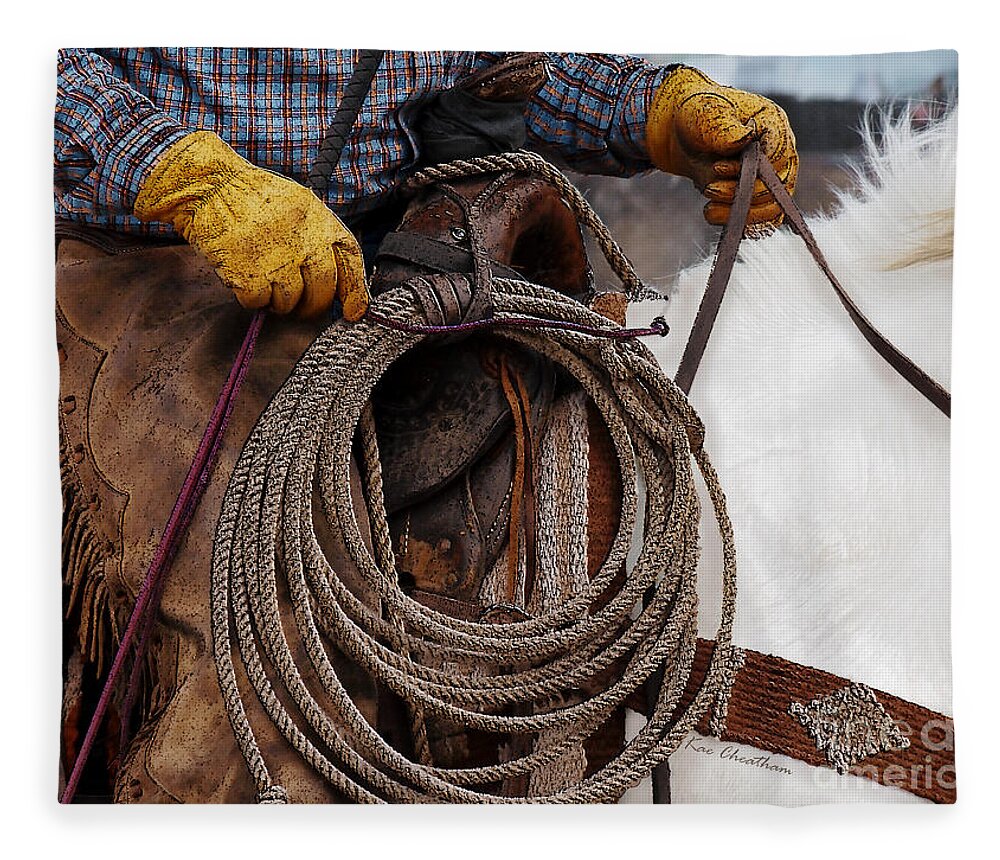 Cowboy Fleece Blanket featuring the photograph Tools of the Trade by Kae Cheatham
