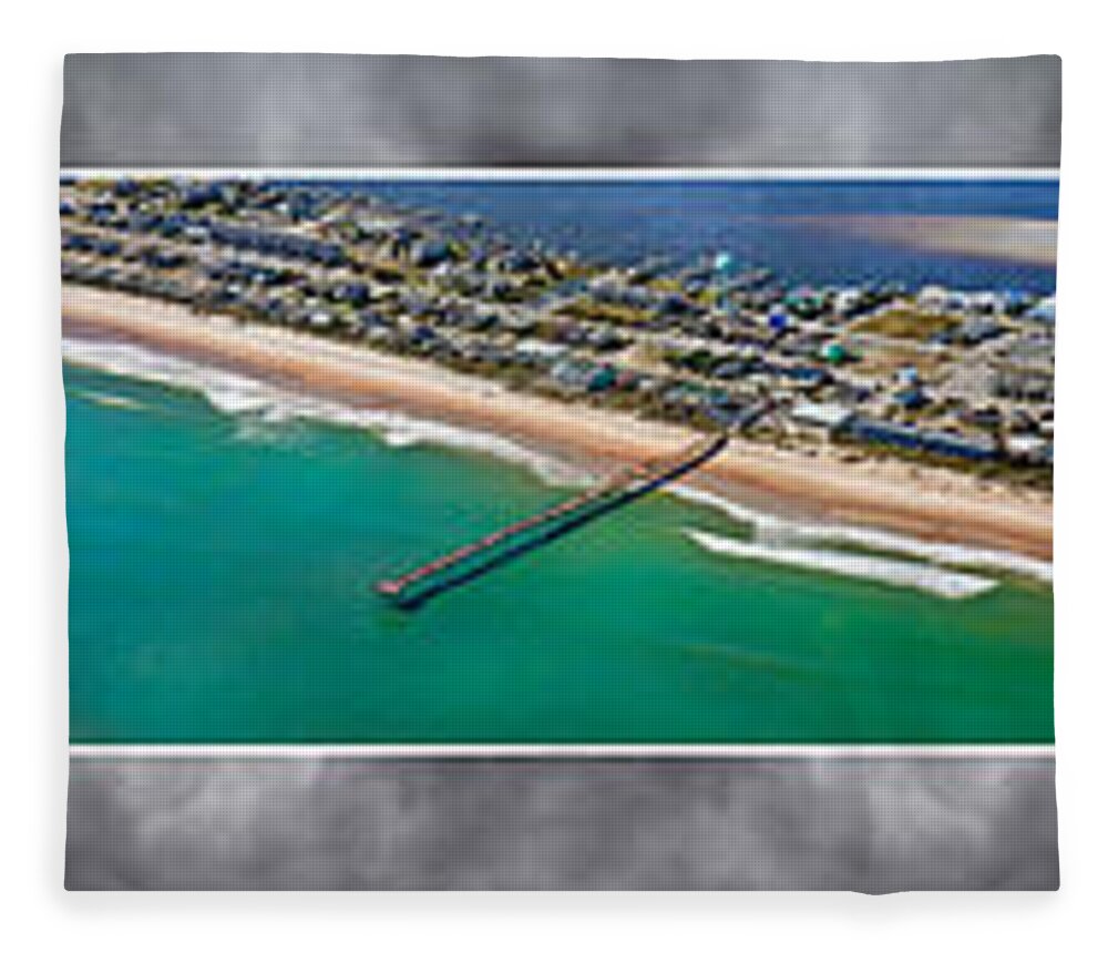 Topsial Fleece Blanket featuring the photograph Topsail Island Aerial Panels II by Betsy Knapp