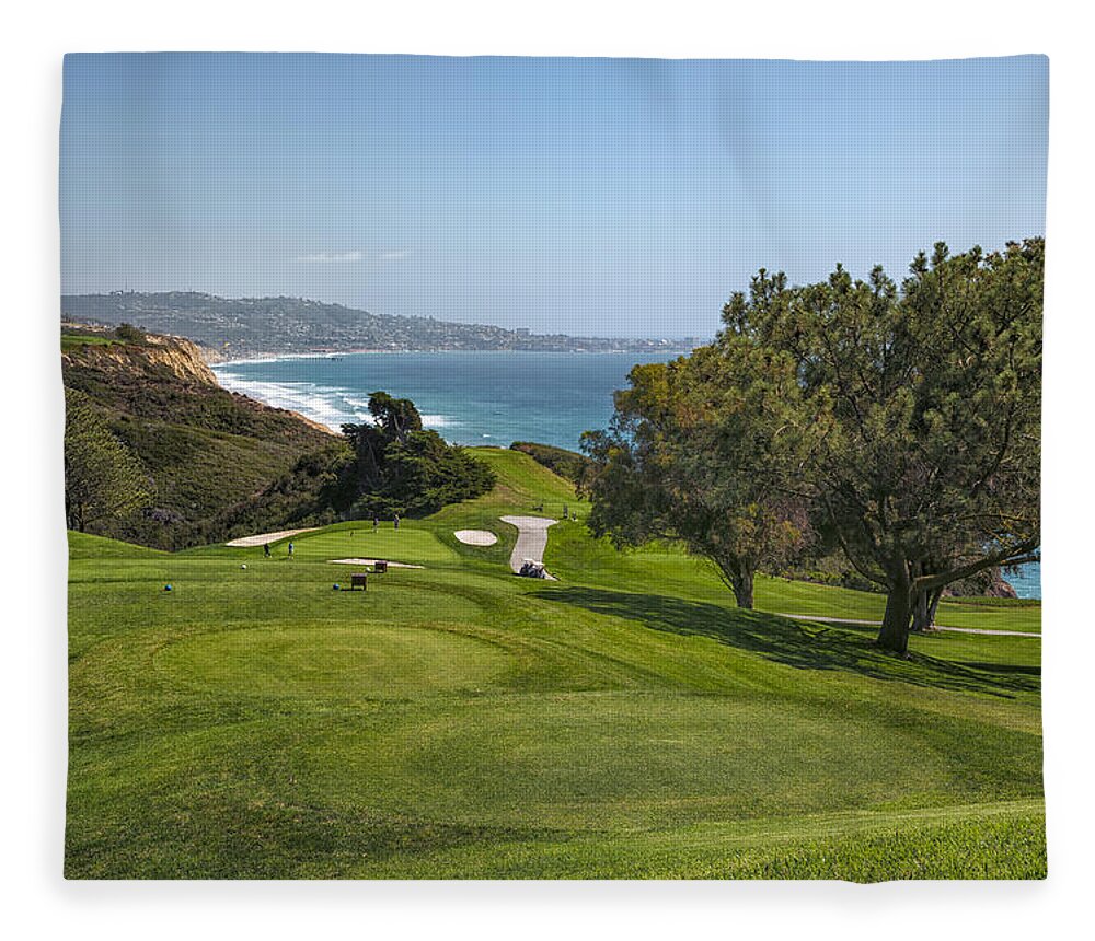 3scape Fleece Blanket featuring the photograph Torrey Pines Golf Course North 6th Hole by Adam Romanowicz