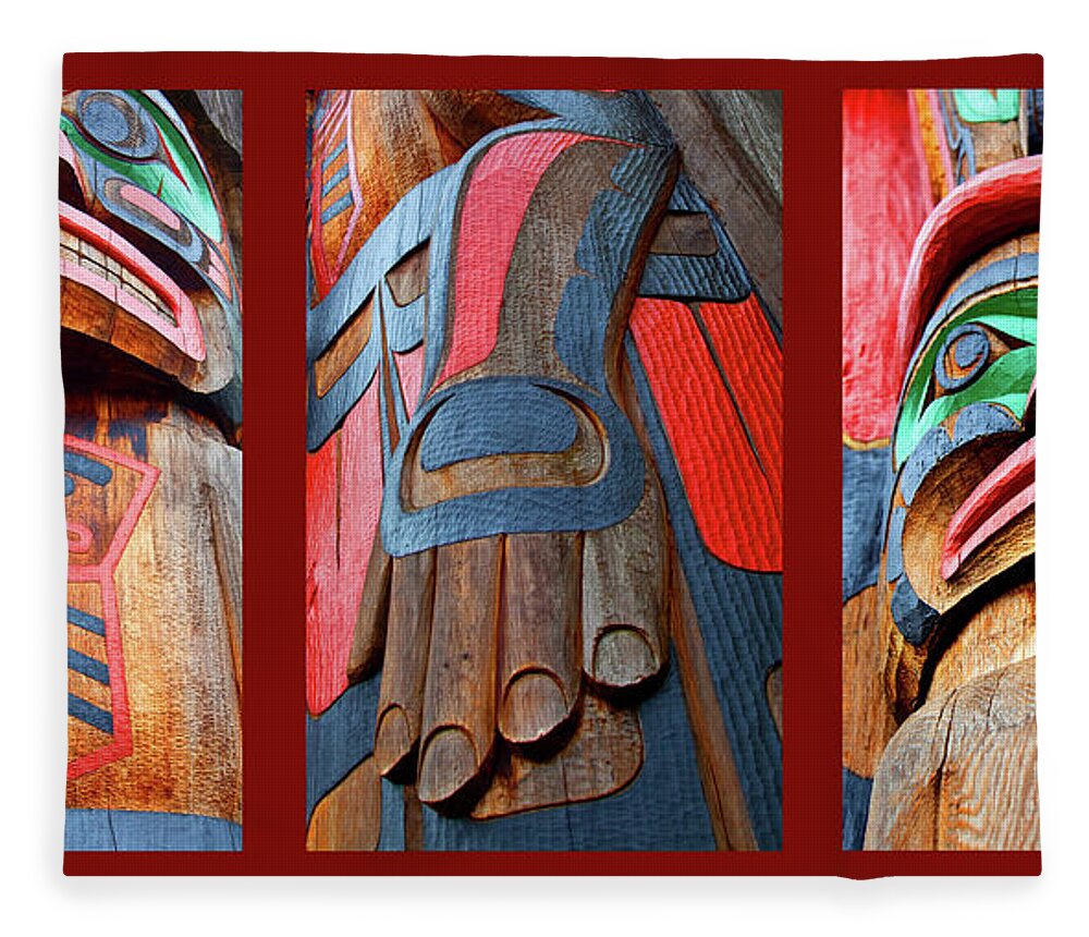 Native American Fleece Blanket featuring the photograph Totem 3 by Theresa Tahara