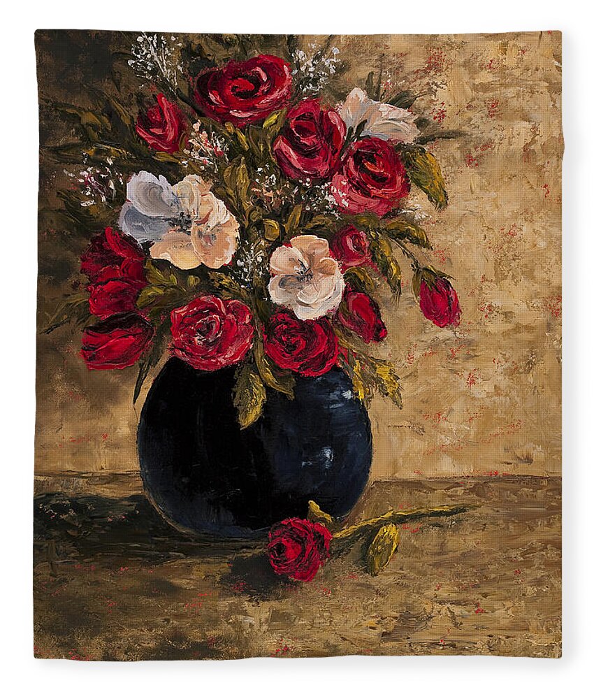 Still Life Fleece Blanket featuring the painting Touch Of Elegance by Darice Machel McGuire