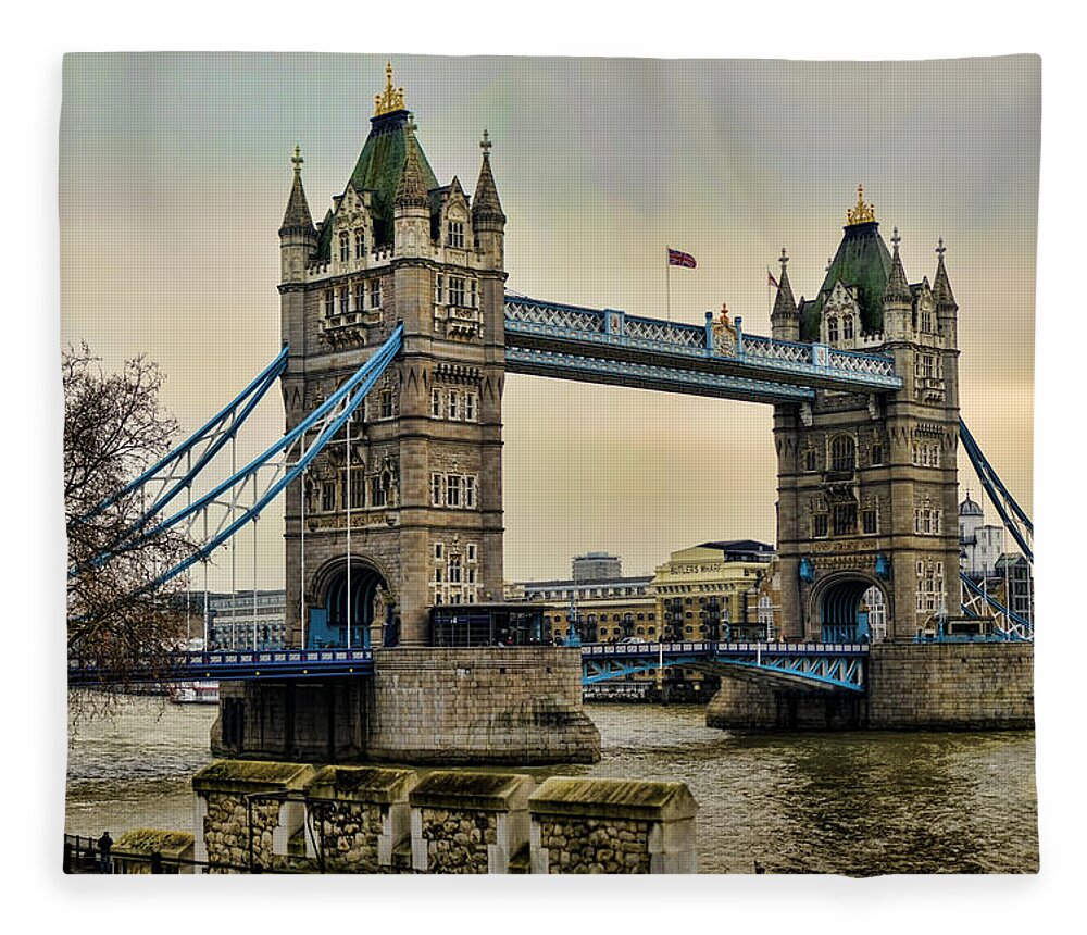 Tower Bridge Fleece Blanket featuring the photograph Tower Bridge on the River Thames by Heather Applegate