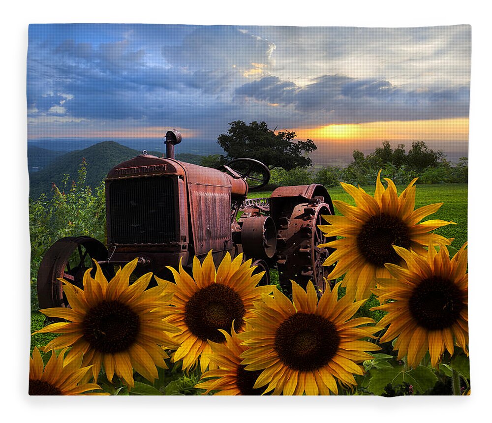 Appalachia Fleece Blanket featuring the photograph Tractor Heaven by Debra and Dave Vanderlaan