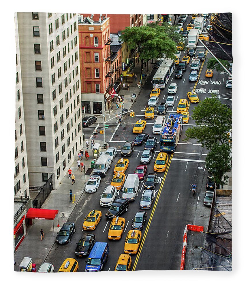Tranquility Fleece Blanket featuring the photograph Trafic Jam On 3rd Avenue by Victor Cardoner