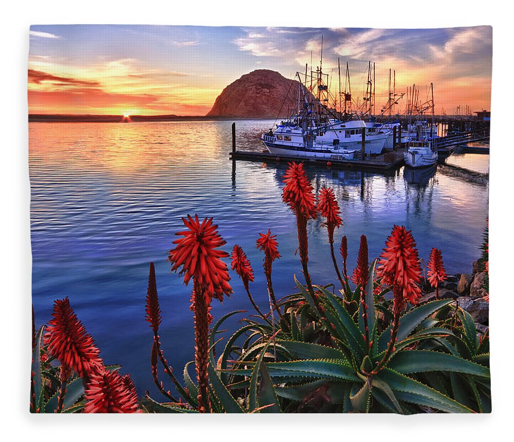 Morro Bay Fleece Blanket featuring the photograph Tranquil Harbor by Beth Sargent