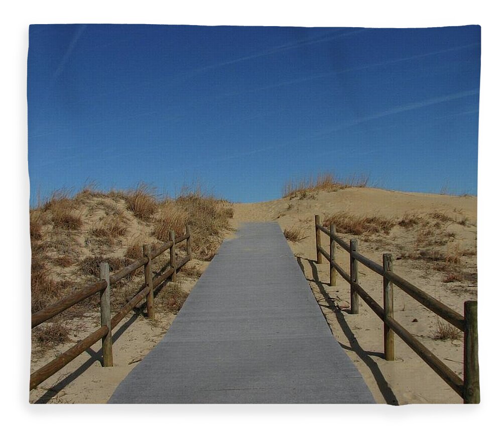 Path To The Sea Fleece Blanket featuring the photograph Virginia Beach Tranquility by Cleaster Cotton