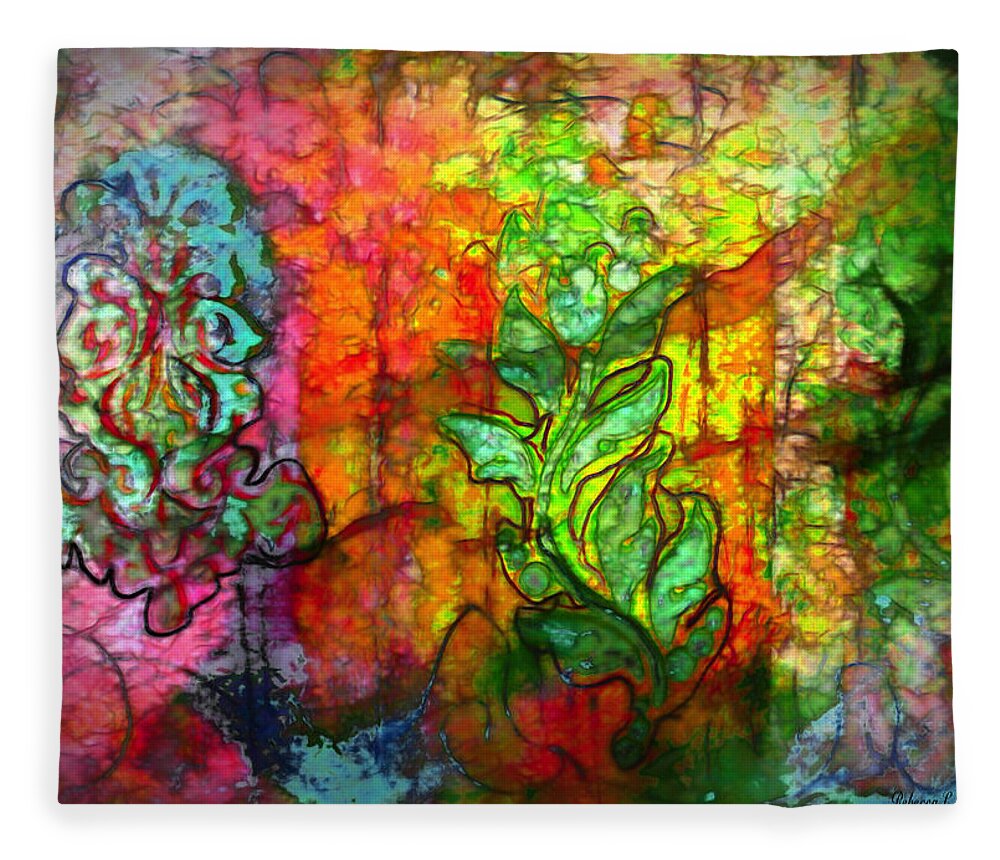 Transformation Fleece Blanket featuring the mixed media Transformation by Bellesouth Studio