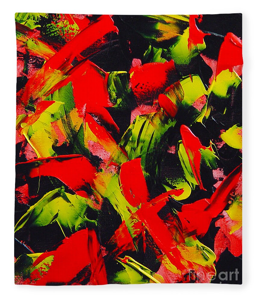Black Fleece Blanket featuring the painting Transitions III by Dean Triolo