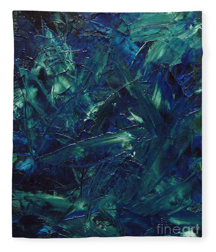 Abstract Fleece Blanket featuring the painting Transtions XI by Dean Triolo