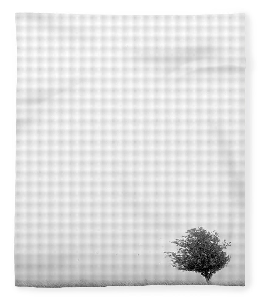 Landscape Fleece Blanket featuring the photograph Tree in the Wind by Mike McGlothlen