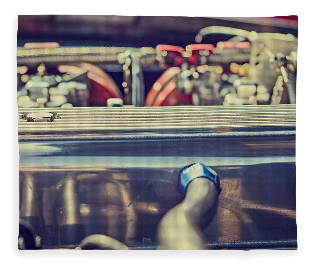 Style Fleece Blanket featuring the photograph Triumph TR4 Engine by Spikey Mouse Photography