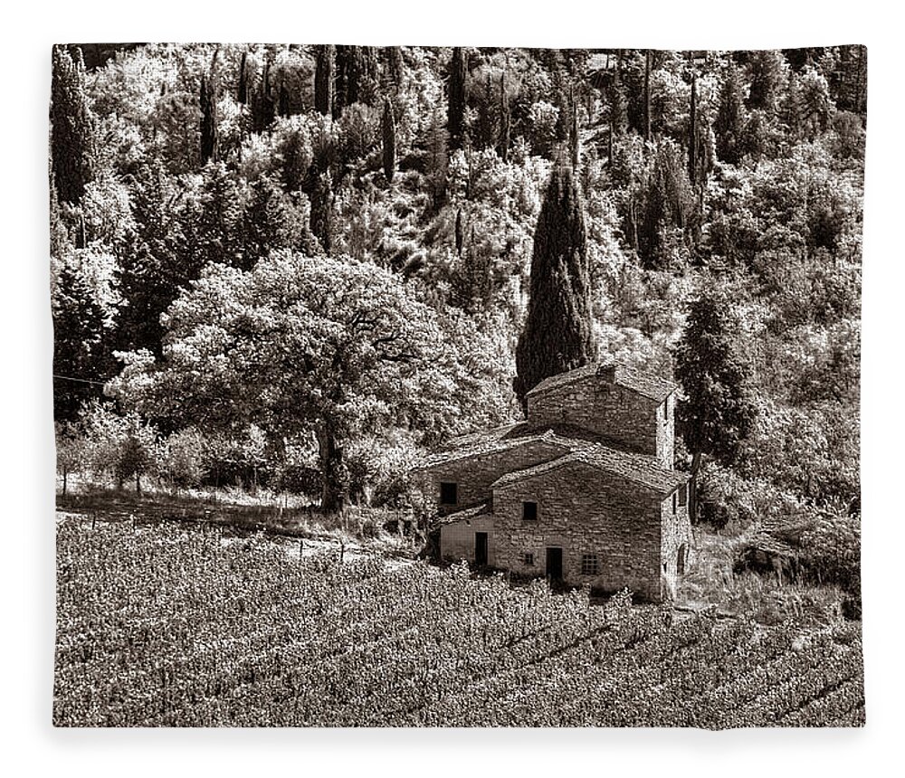 Tuscany Fleece Blanket featuring the photograph Tuscan Vinyard by Michael Kirk