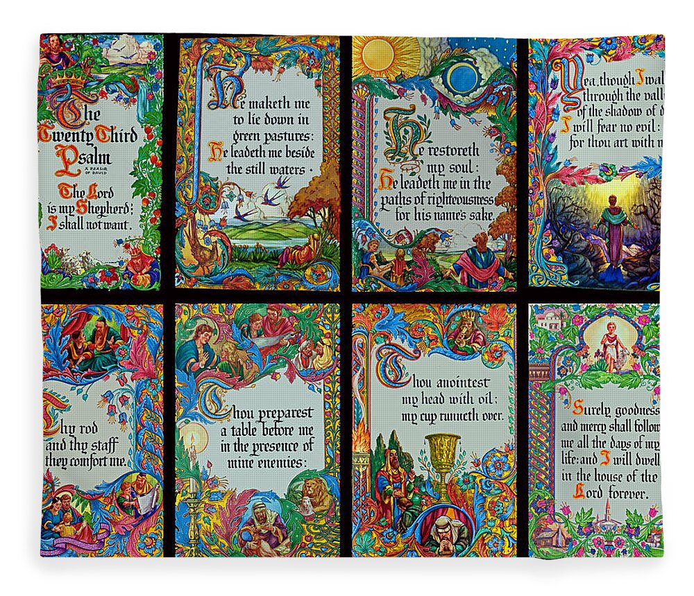 Holy Fleece Blanket featuring the photograph Twenty Third Psalm Collage 2 by Tikvah's Hope