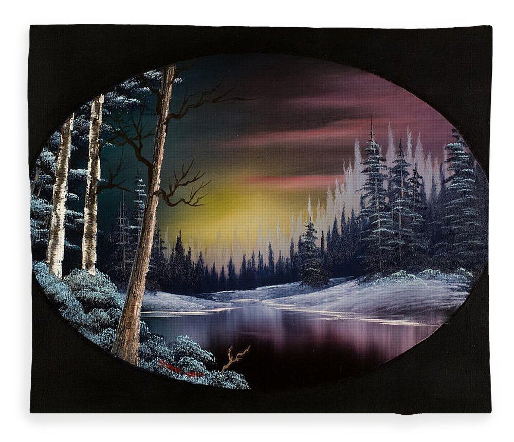 Landscape Fleece Blanket featuring the painting Nightfall's Approach by Chris Steele