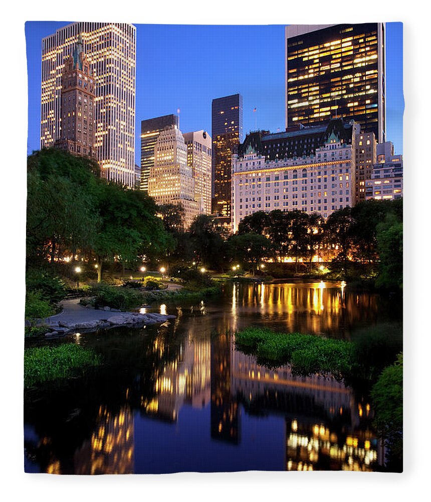 New York Fleece Blanket featuring the photograph Twilight NYC by Brian Jannsen