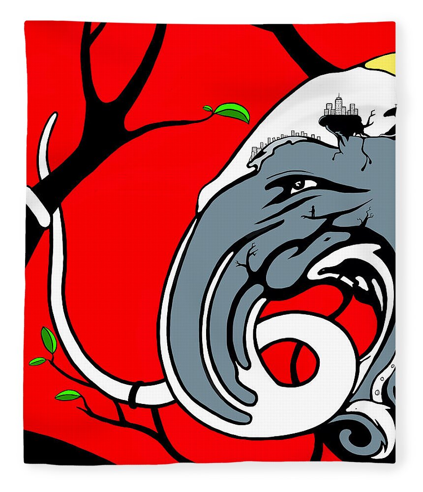 Branch Fleece Blanket featuring the digital art Twisted by Craig Tilley
