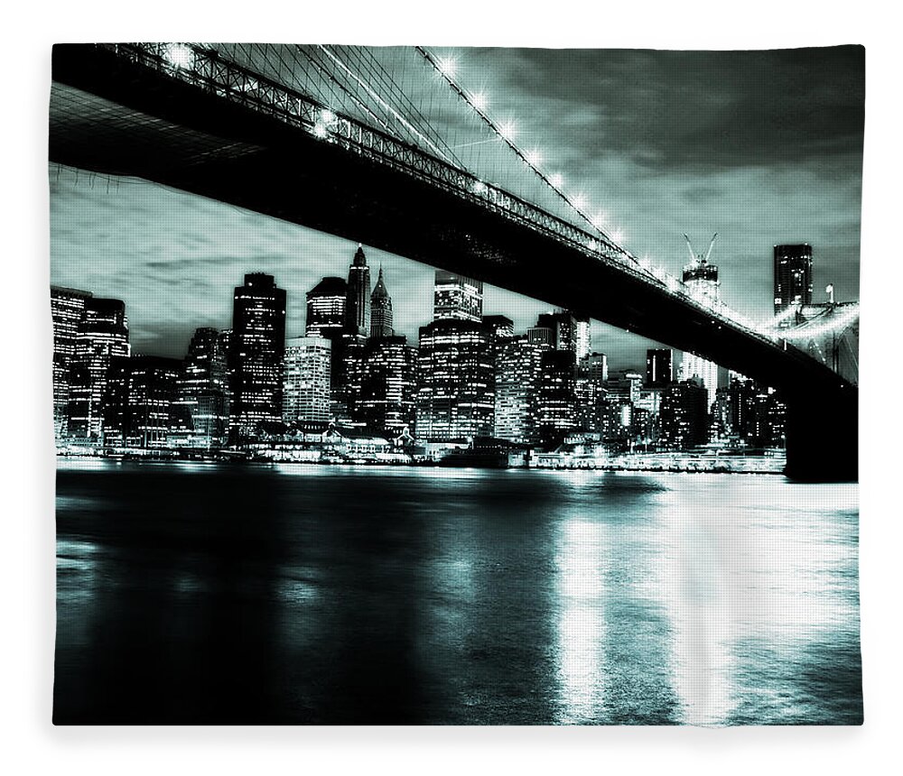 Bridges Fleece Blanket featuring the digital art Under the Bridge by Pennie McCracken