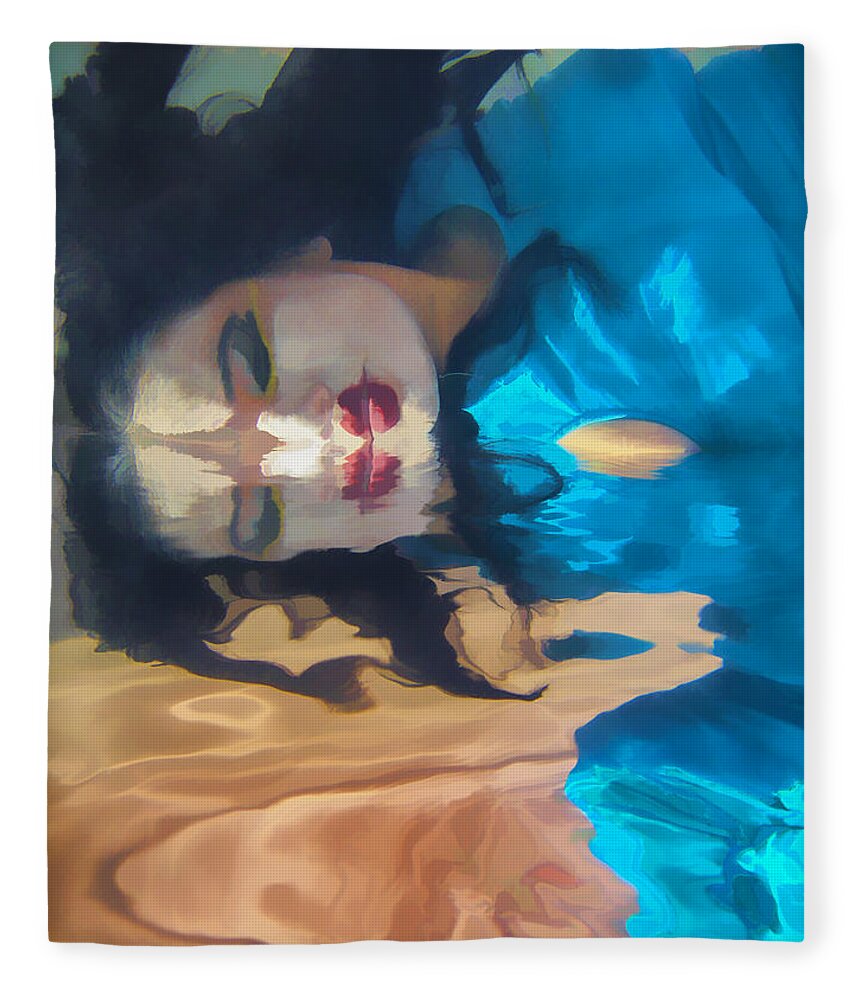 Underwater Fleece Blanket featuring the photograph Underwater Geisha Abstract 1 by Scott Campbell