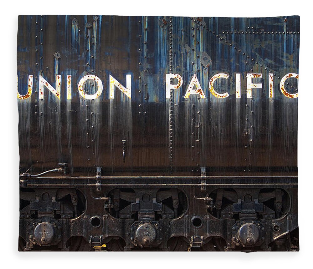 D2-rr-0039 Fleece Blanket featuring the photograph Union Pacific - Big Boy Tender by Paul W Faust - Impressions of Light