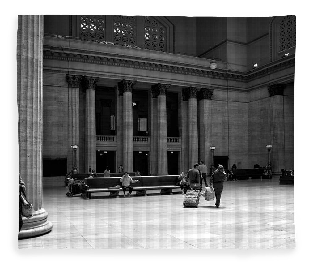 Union Station Fleece Blanket featuring the photograph Union Station Chicago The Great Hall by Thomas Woolworth