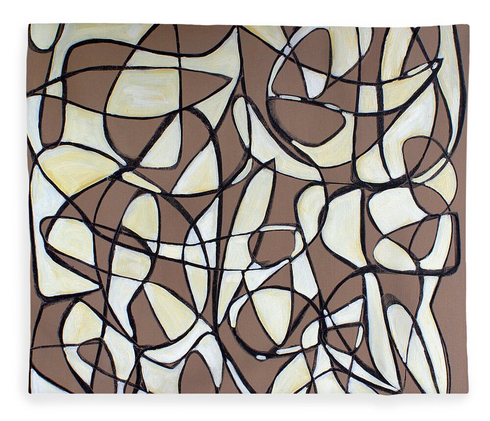 Abstract Fleece Blanket featuring the painting Untitled 44 by Steven Miller