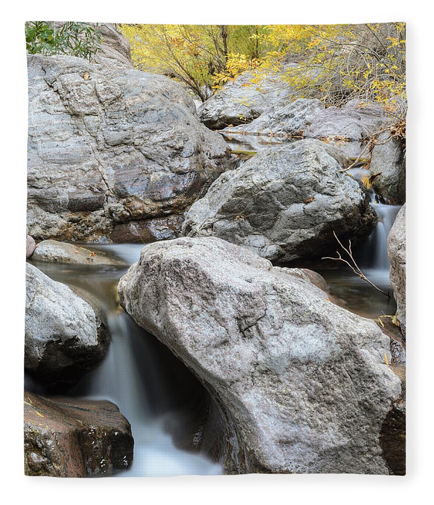 Apache Trail Fleece Blanket featuring the photograph Upper Fish Creek by Tamara Becker