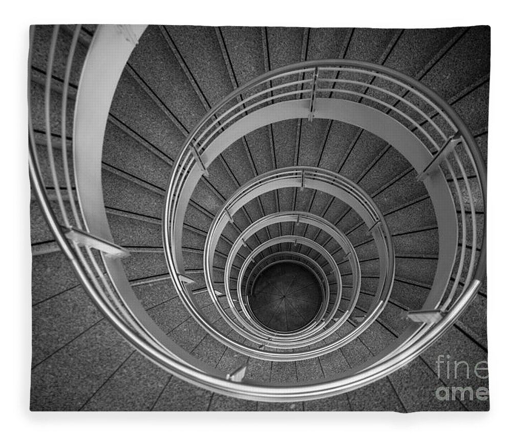 Architecture Fleece Blanket featuring the photograph urban spiral - gray II by Hannes Cmarits