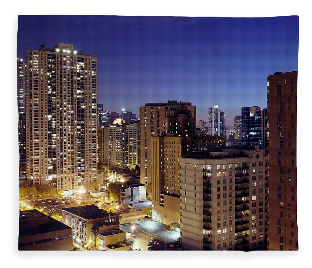 Scenics Fleece Blanket featuring the photograph Usa, Illinois, Chicago, Cityscape At by Tetra Images - David Engelhardt
