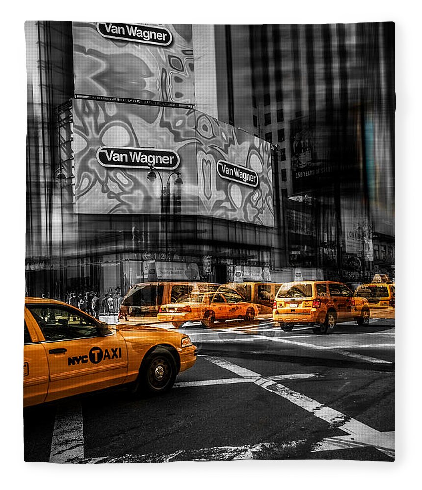 Nyc Fleece Blanket featuring the photograph Van Wagner - Colorkey by Hannes Cmarits
