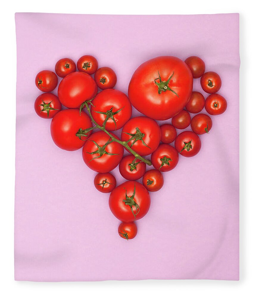 Food Styling Fleece Blanket featuring the photograph Various Sizes Of Tomatoes Arranged Into by Larry Washburn