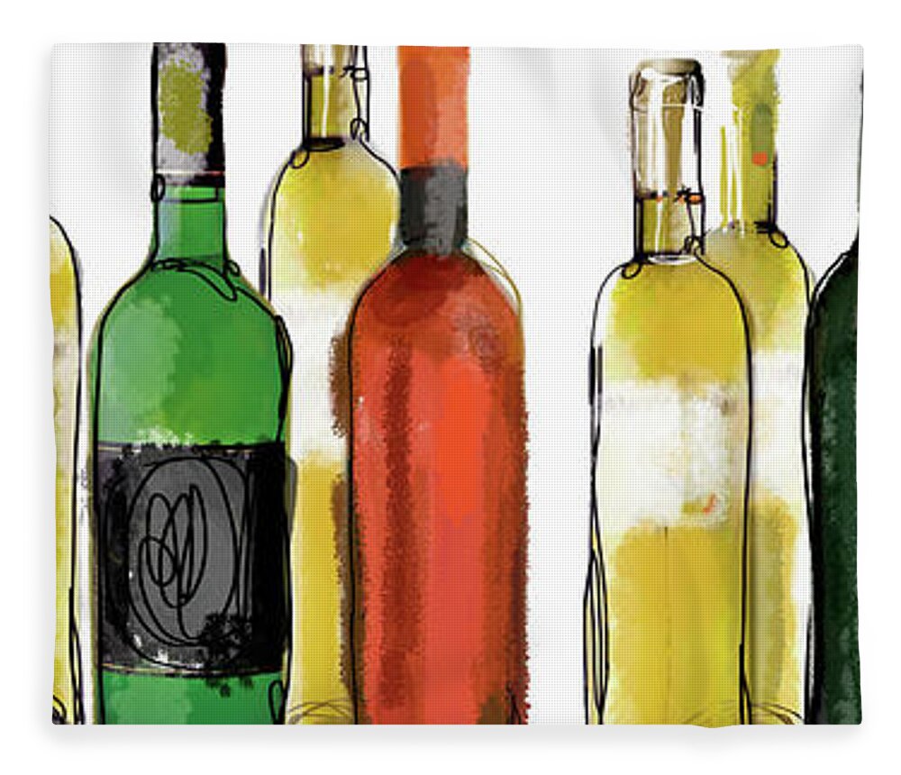 Abundance Fleece Blanket featuring the photograph Various Wine Bottles by Ikon Ikon Images