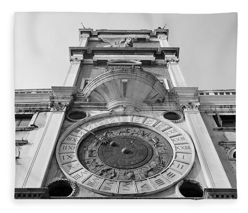 Venice Fleece Blanket featuring the photograph Venice Clock Tower by Riccardo Mottola