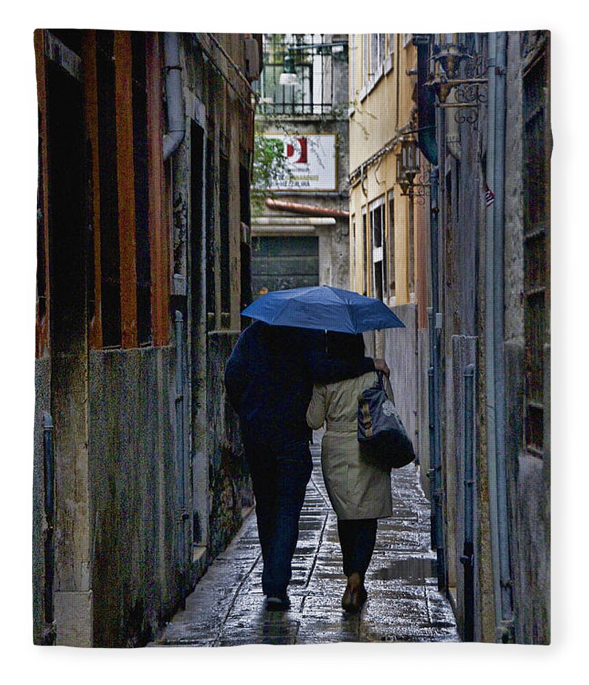 Europe Fleece Blanket featuring the photograph Venice in the Rain by Crystal Nederman