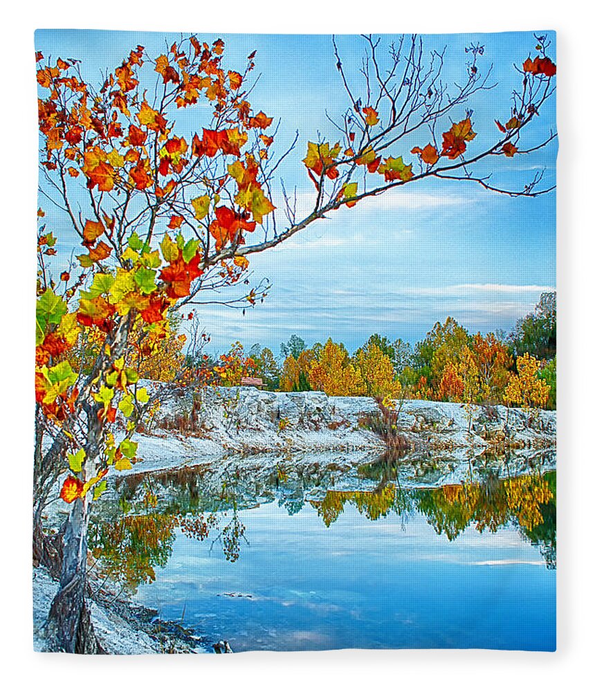Klondike Park Fleece Blanket featuring the photograph Vibrant Klondike Autumn by Bill and Linda Tiepelman