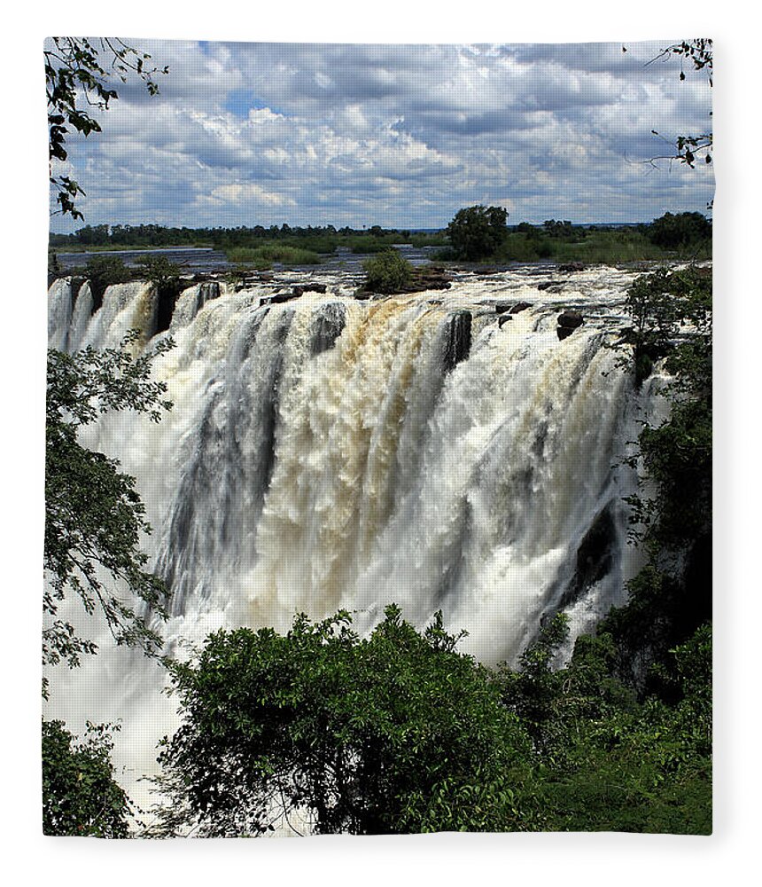 Africa Fleece Blanket featuring the photograph Victoria Falls On The Zambezi River by Aidan Moran