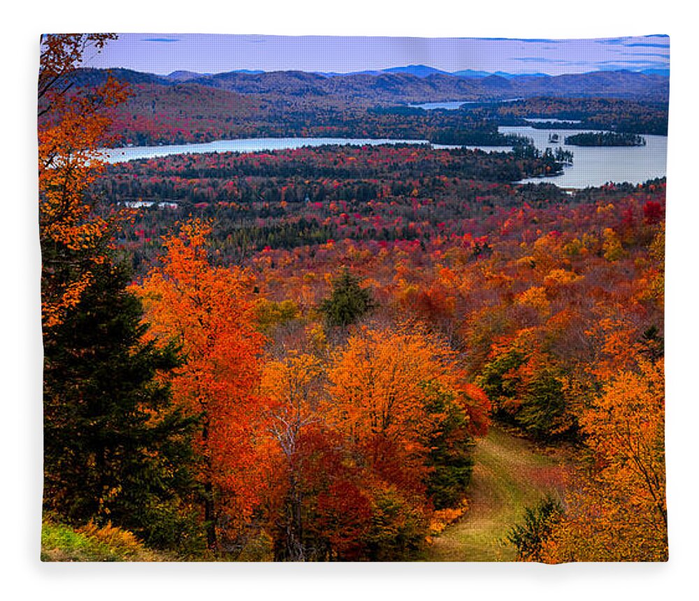 View From Mccauley Mountain Ii Fleece Blanket featuring the photograph View From McCauley Mountain II by David Patterson