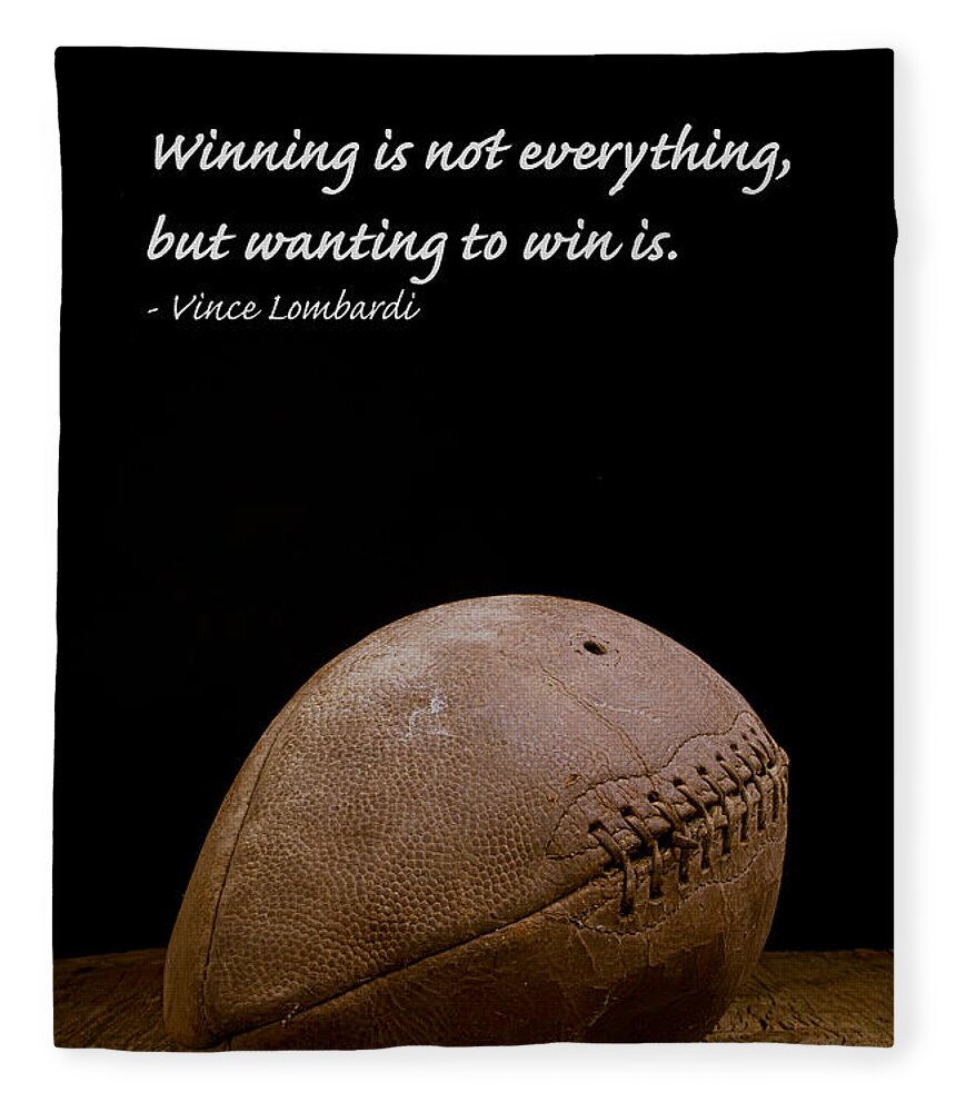 Football Fleece Blanket featuring the photograph Vince Lombardi on Winning by Edward Fielding