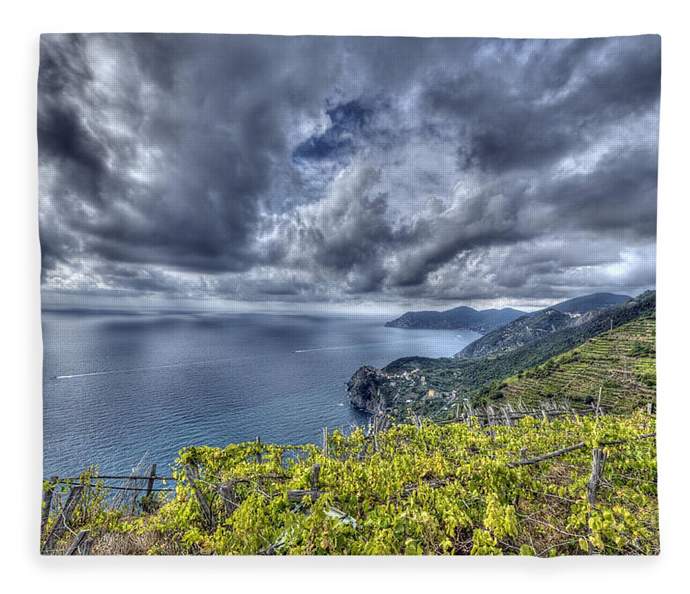 Europe Fleece Blanket featuring the photograph Vineyards above Cinque Terre by Matt Swinden