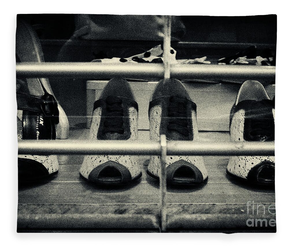 Filmnoir Fleece Blanket featuring the photograph Vintage Ladies' Shoes New York City by Sabine Jacobs