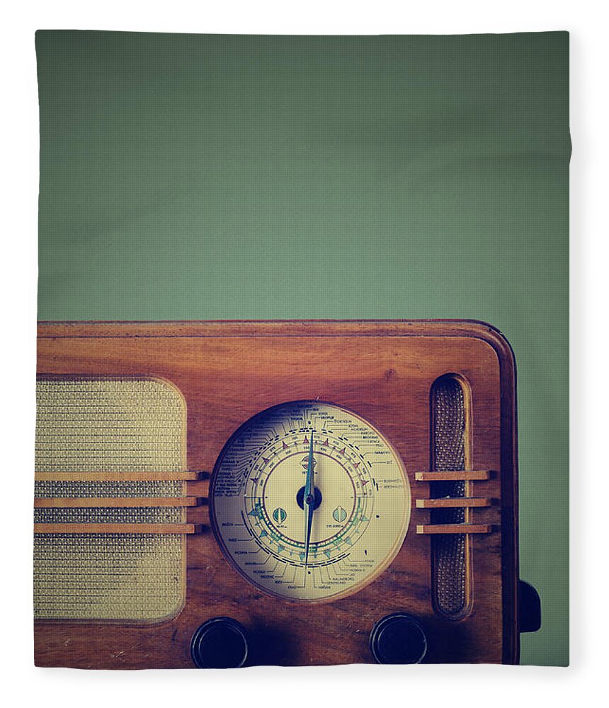 Radio Fleece Blanket featuring the photograph Vintage Radio by Jelena Jovanovic