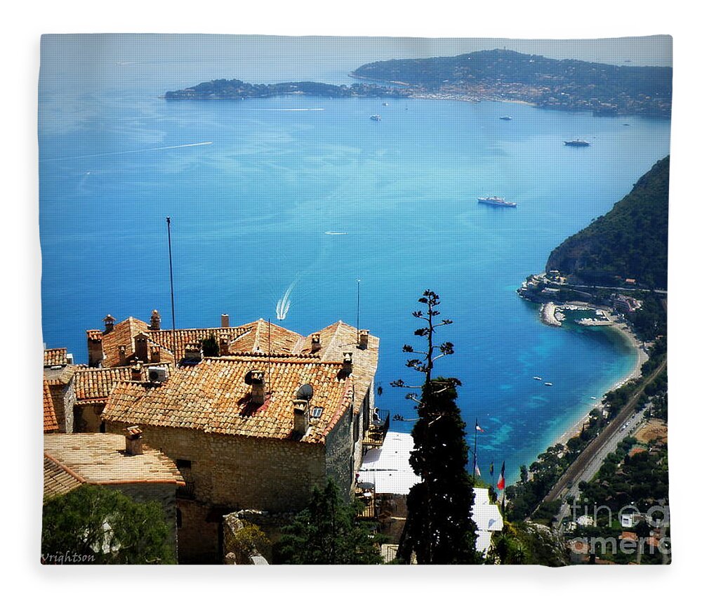 France Fleece Blanket featuring the photograph Vista from Eze by Lainie Wrightson