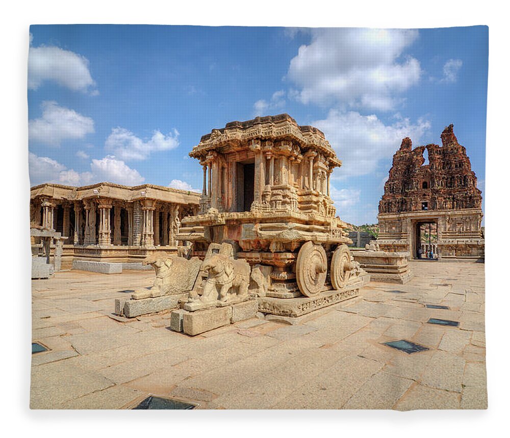 Tranquility Fleece Blanket featuring the photograph Vittala Temple by Souvik Bhattacharya