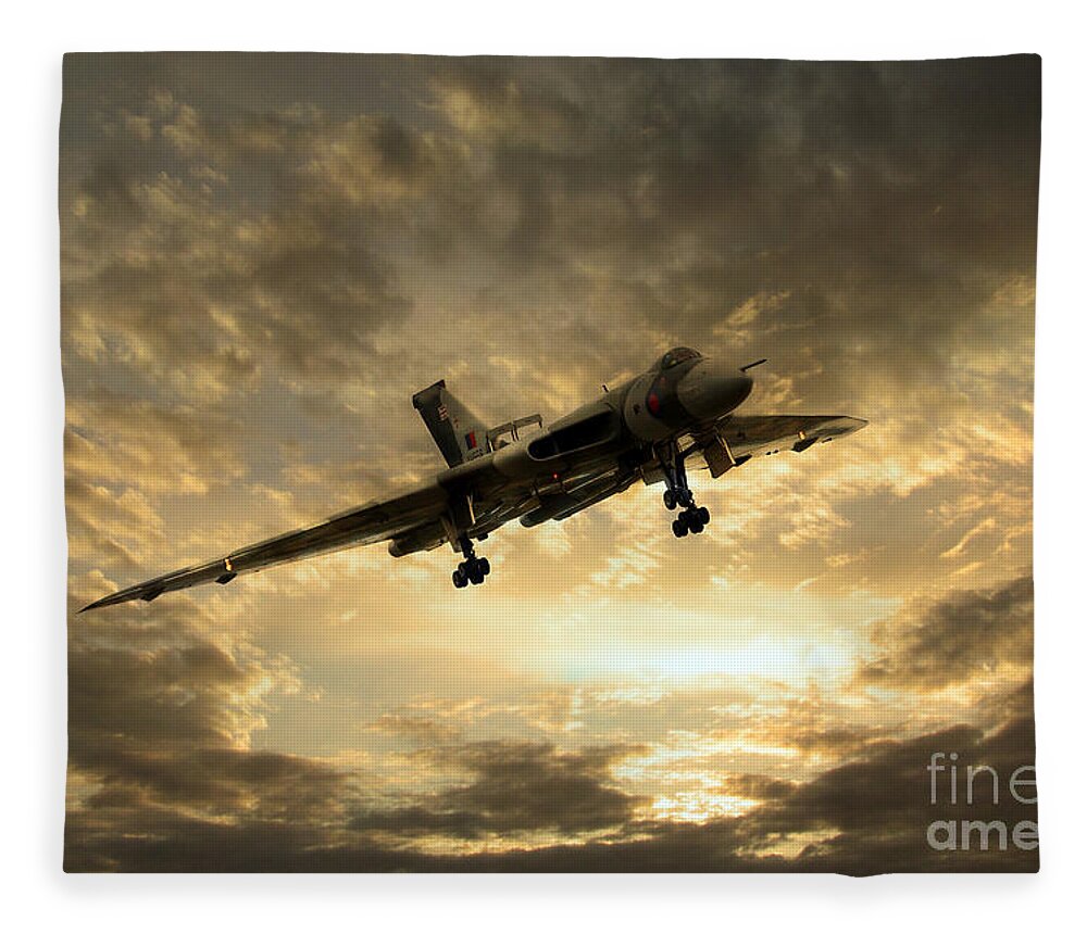 Avro Fleece Blanket featuring the digital art Vulcan Cometh by Airpower Art