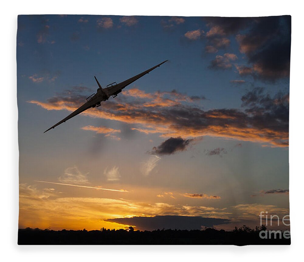 Avro Vulcan Fleece Blanket featuring the digital art Vulcan Turn and Break by Airpower Art