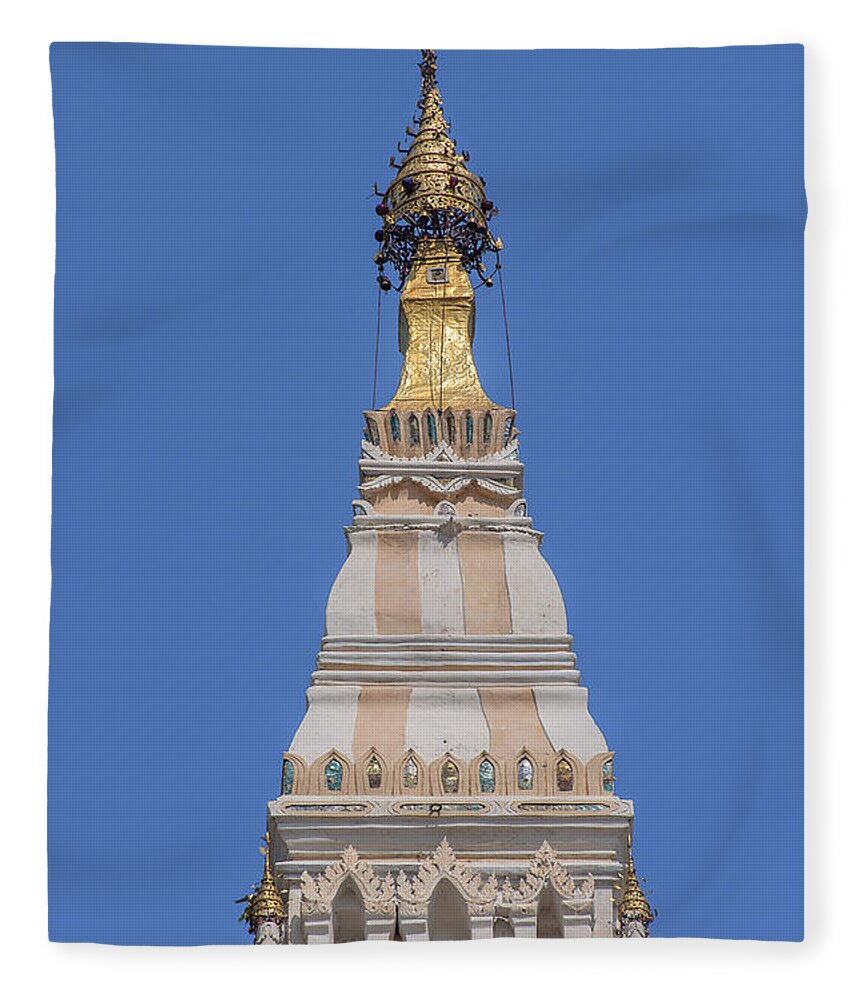 Scenic Fleece Blanket featuring the photograph Wat Chedi Liem Chedi Liem Pinnacle DTHCM0823 by Gerry Gantt