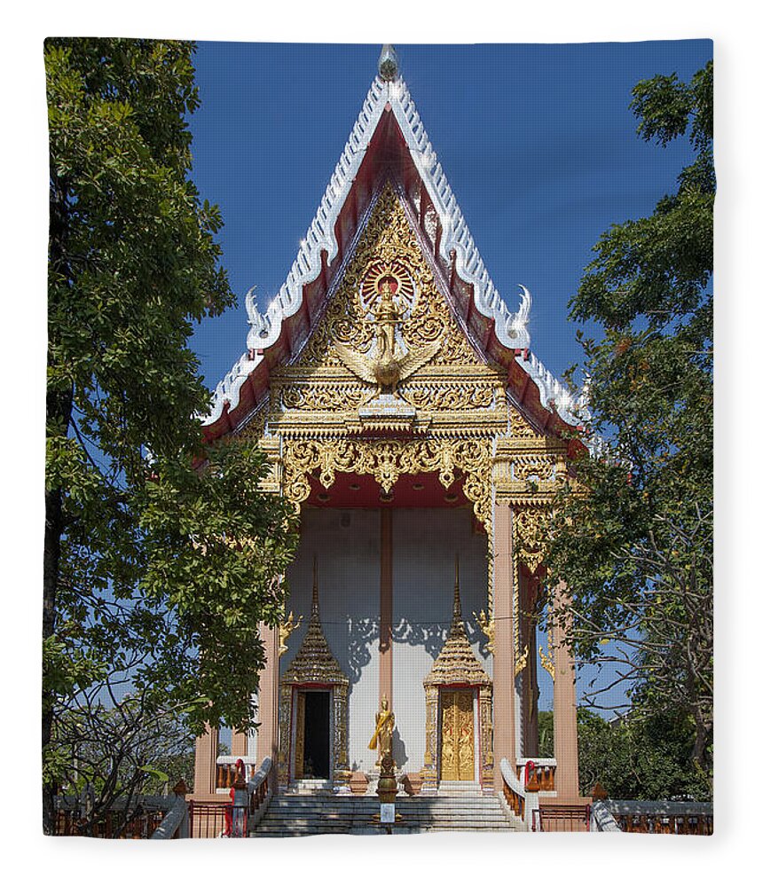 Bangkok Fleece Blanket featuring the photograph Wat Laksi Ubosot DTHB1426 by Gerry Gantt